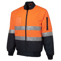 JB's Wear 6DNFJ Hi Vis (D+N) Flying Jacket - Side View | color:Orange/Navy|view:side