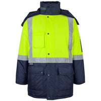 JB's Wear 6DFJ Hi Vis (D+N) Freezer Jacket - Front View | color:Lime/Navy|view:front