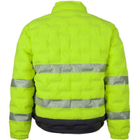 JB's Wear 6DGJ Hi Vis (D+N) Graphene Puffer Jacket - Back View | color:Lime/Charcoal|view:back