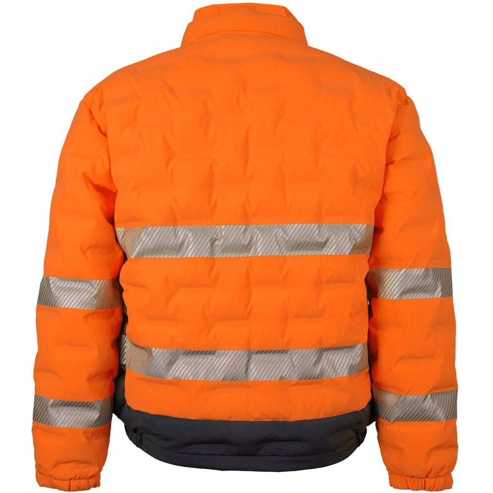 JB's Wear 6DGJ Hi Vis (D+N) Graphene Puffer Jacket - Back View | color:Orange/Charcoal|view:back