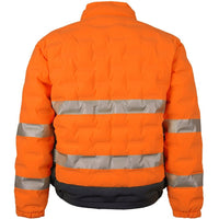 JB's Wear 6DGJ Hi Vis (D+N) Graphene Puffer Jacket - Back View | color:Orange/Charcoal|view:back