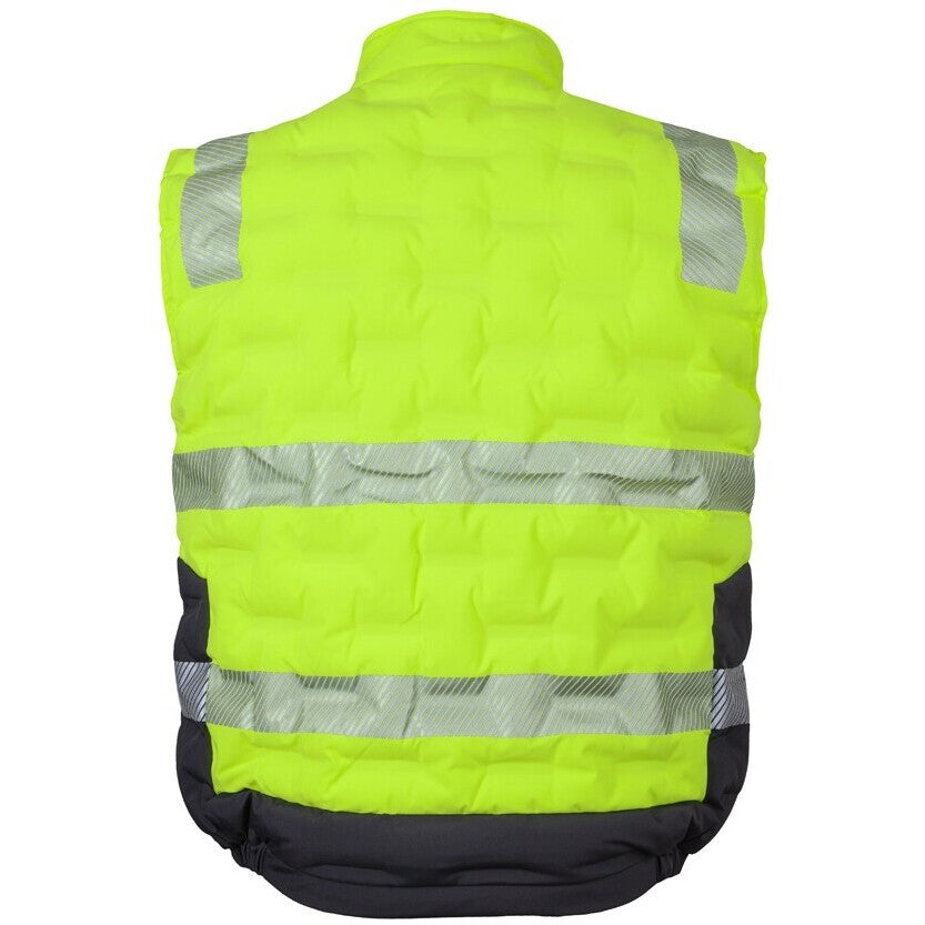 JB's Wear 6DGV Hi Vis (D+N) Graphene Puffer Vest - Back View | color:Lime/Charcoal|view:back