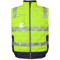 JB's Wear 6DGV Hi Vis (D+N) Graphene Puffer Vest - Front View | color:Lime/Charcoal|view:front