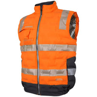 JB's Wear 6DGV Hi Vis (D+N) Graphene Puffer Vest - Side View | color:Orange/Charcoal|view:side