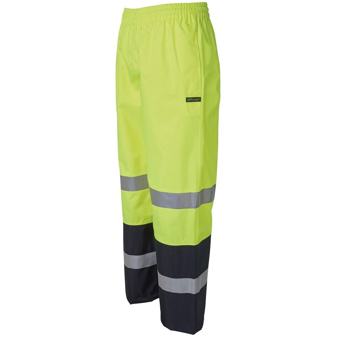 JB's Wear 6DPRP Hi Vis (D+N) Premium Rain Pant - Side View | color:Lime/Navy|view:side