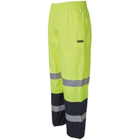 JB's Wear 6DPRP Hi Vis (D+N) Premium Rain Pant - Side View | color:Lime/Navy|view:side