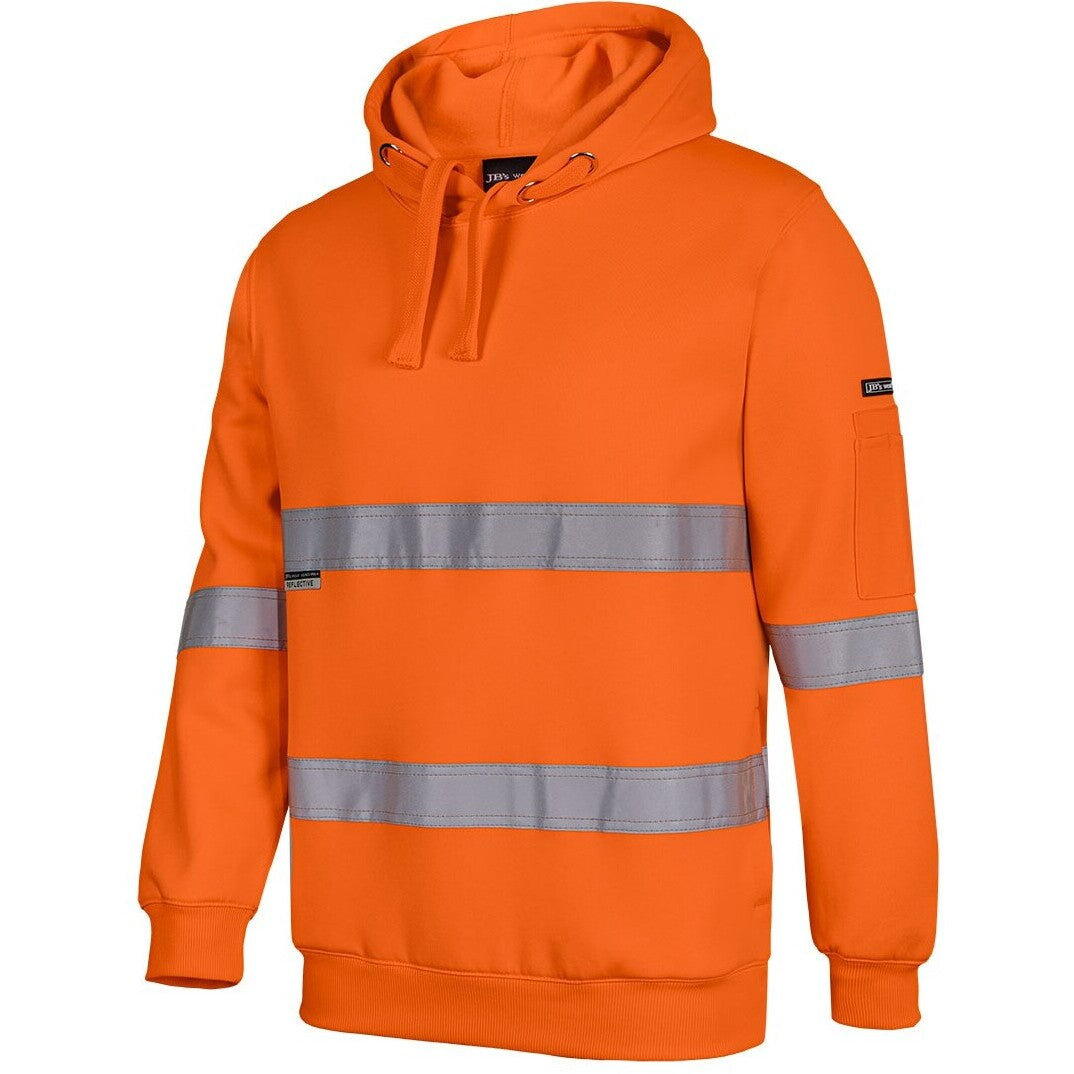 JB's Wear 6DPOH Hi Vis (D+N) Pull Over Hoodie - Side View | color:Orange|view:side