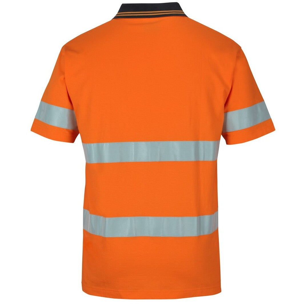 JB's Wear 6DCPS Hi Vis (D+N) S/S Cotton Polo - Back View | color:Orange/Black|view:back