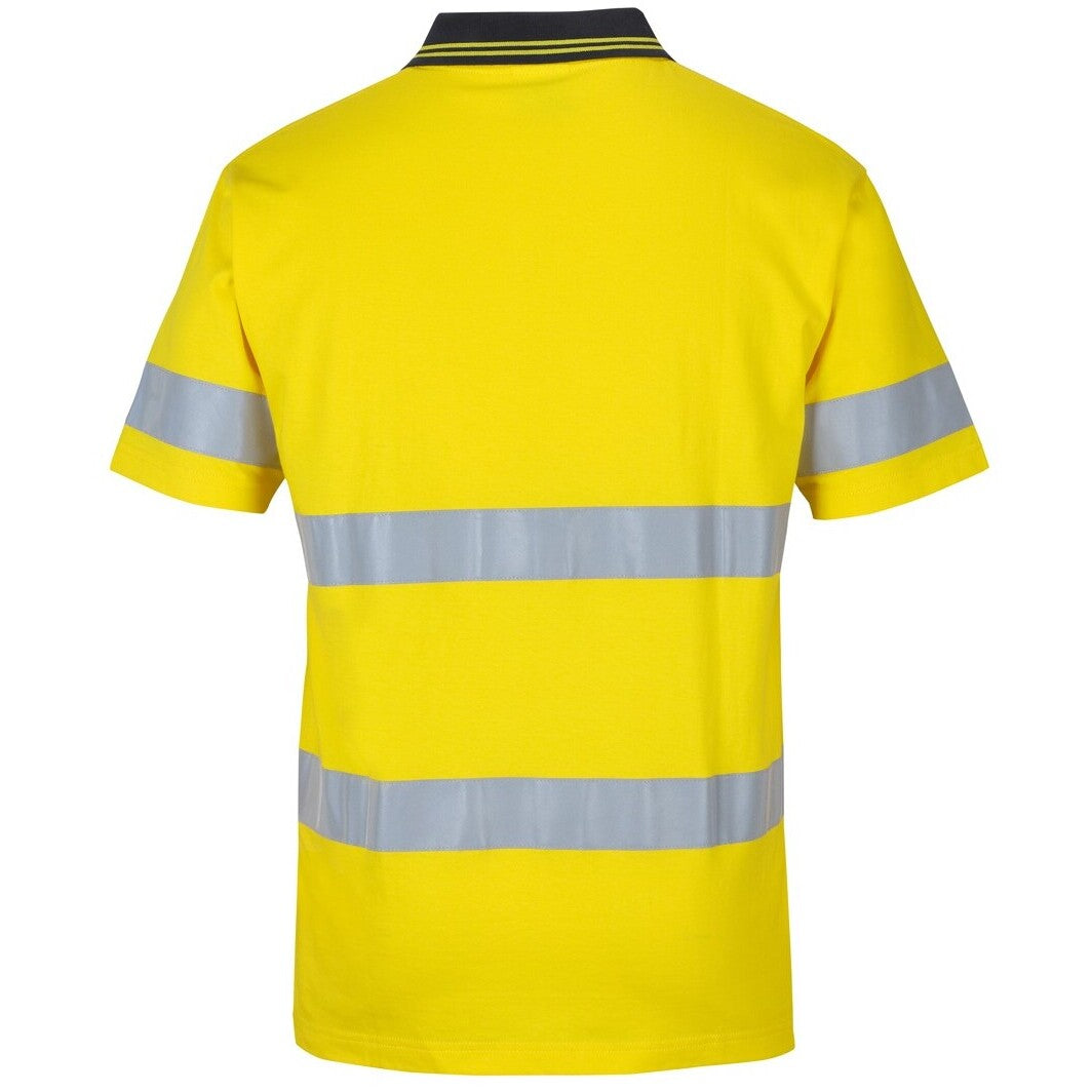 JB's Wear 6DCPS Hi Vis (D+N) S/S Cotton Polo - Back View | color:Yellow/Black|view:back