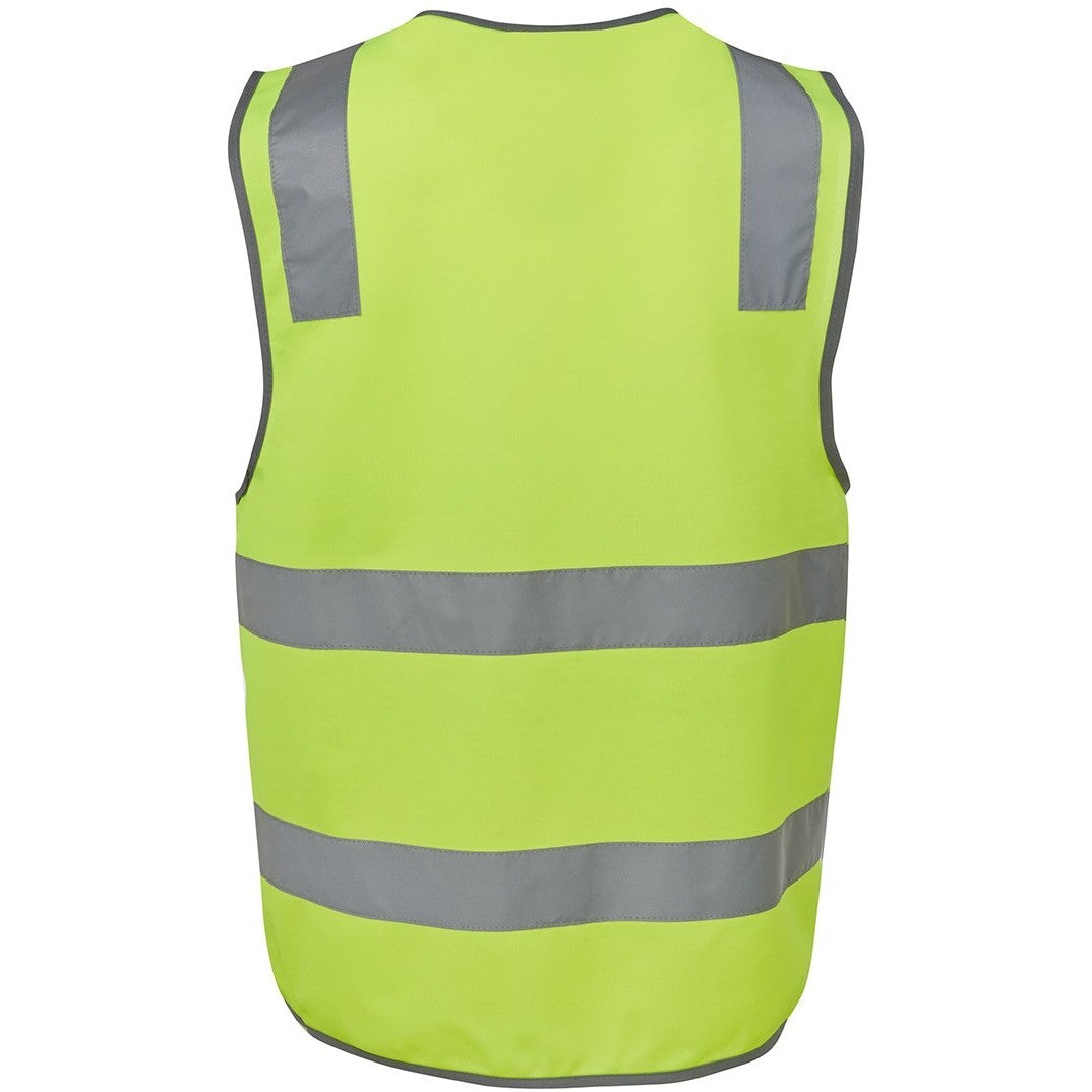 JB's Wear 6DNSV Hi Vis (D+N) Safety Vest - Back View | color:Lime|view:back