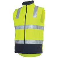 JB's Wear 6D4LK Hi Vis (D+N) Softshell Vest - Side View | color:Lime/Navy|view:side