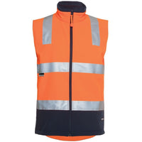 JB's Wear 6D4LK Hi Vis (D+N) Softshell Vest - Front View | color:Orange/Navy|view:front