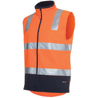 JB's Wear 6D4LK Hi Vis (D+N) Softshell Vest - Side View | color:Orange/Navy|view:side