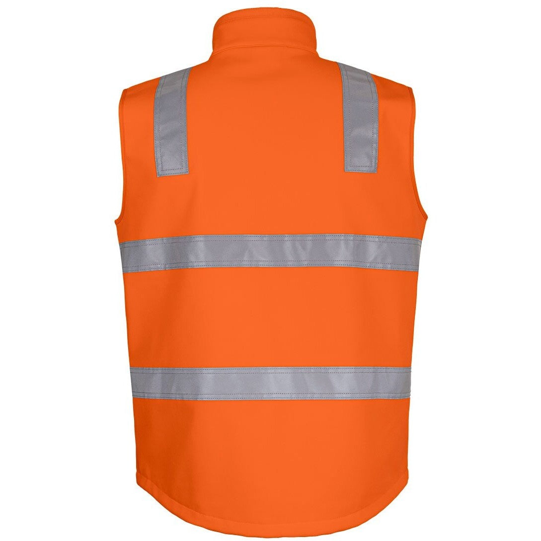 JB's Wear 6D4LK Hi Vis (D+N) Softshell Vest - Back View | color:Orange|view:back