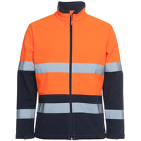 JB's Wear 6DWJ Hi Vis (D+N) Three Layer Softshell Jacket - Front View | color:Orange/Navy|view:front