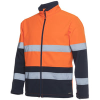 JB's Wear 6DWJ Hi Vis (D+N) Three Layer Softshell Jacket - Side View | color:Orange/Navy|view:side