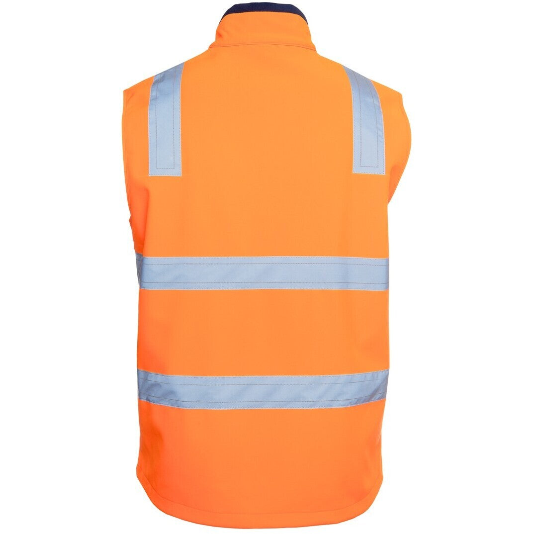 JB's Wear 6DWV Hi Vis (D+N) Three Layer Softshell Vest - Back View | color:Orange/Navy|view:back