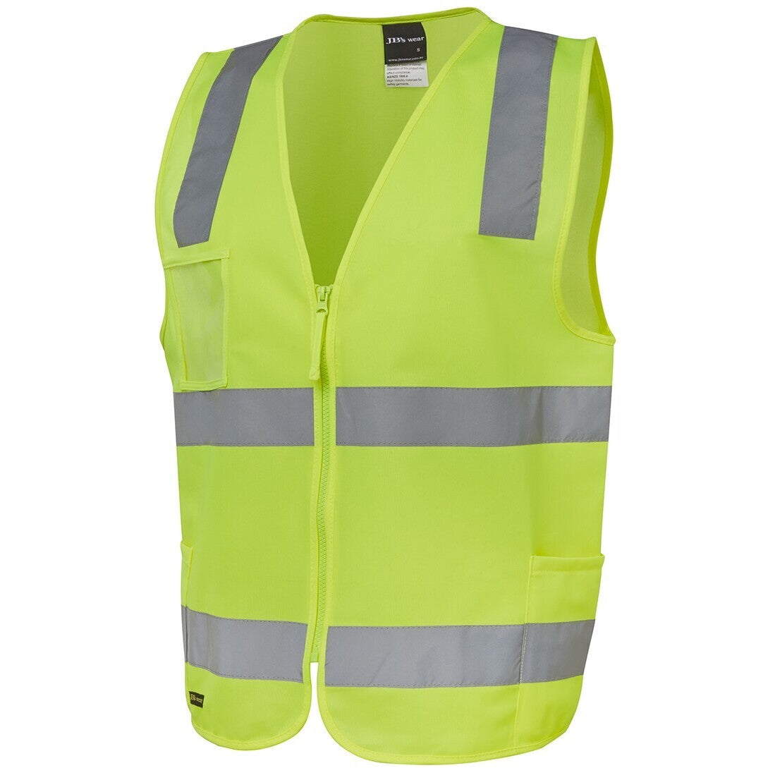 JB's Wear 6DNSZ Hi Vis (D+N) Zip Safety Vest - Side View | color:Lime|view:side