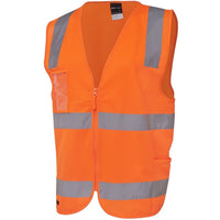 JB's Wear 6DNSZ Hi Vis (D+N) Zip Safety Vest - Side View | color:Orange|view:side