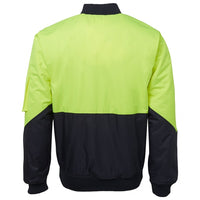 JB's Wear 6HVFJ Hi Vis Flying Jacket - Back View | color:Lime/Navy|view:back