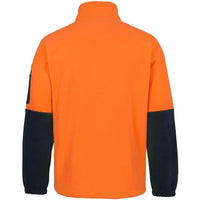 JB's Wear 6HVPE Hi Vis Full ZIp Polar Fleece - Back View | color:Orange/Navy|view:back