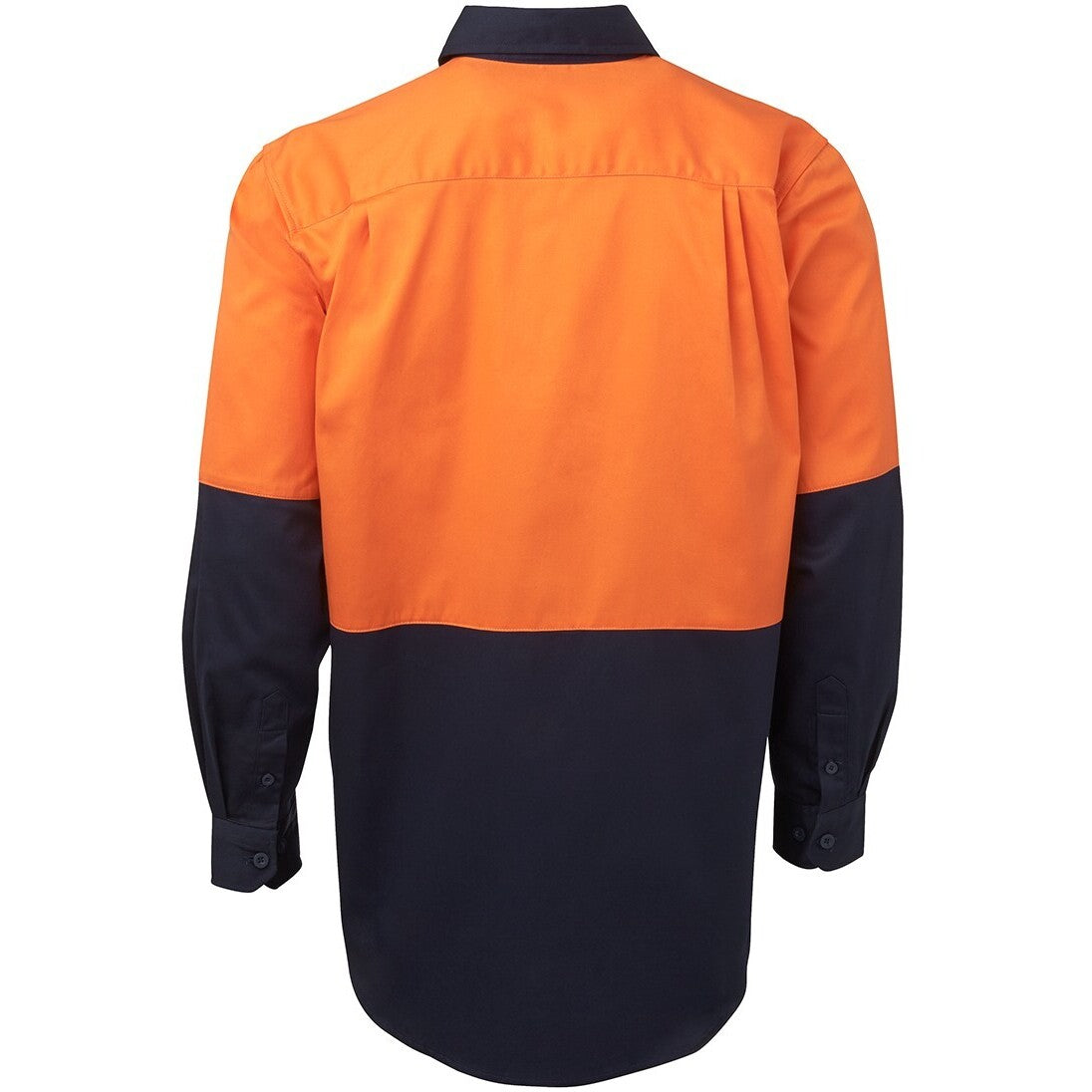 JB's Wear 6HWL Hi Vis L/S 190G Work Shirt - Back View | color:Orange/Navy|view:back