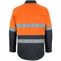 JB's Wear 6DNWL Hi Vis L/S (D+N) 150G Work Shirt - Back View | color:Orange/Black|view:back