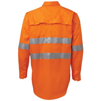 JB's Wear 6DNWL Hi Vis L/S (D+N) 150G Work Shirt - Back View | color:Orange|view:back