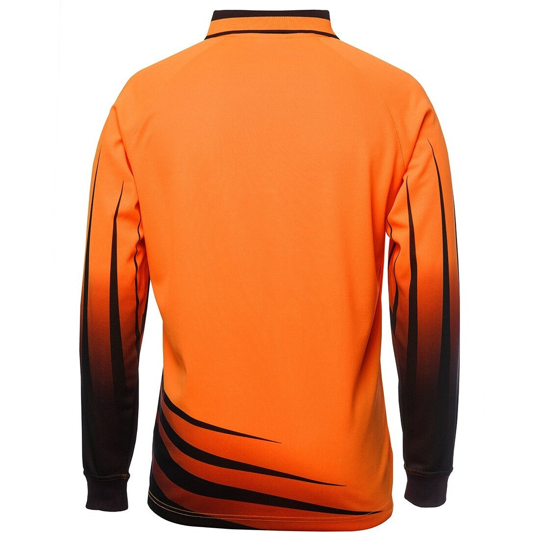 JB's Wear 6HVRL Hi Vis L/S Rippa Sub Polo - Back View | color:Orange/Black|view:back