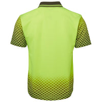 JB's Wear 6HVNS Hi Vis Net Sub Polo - Back View | color:Lime/Black|view:back