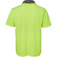 JB's Wear 6NCCS Hi Vis Non Cuff S/S Cotton Back - Back View | color:Lime/Navy|view:back