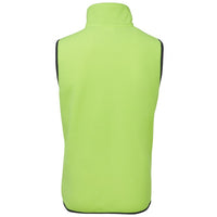JB's Wear 6HVPV Hi Vis Polar Vest - Back View | color:Lime/Navy|view:back