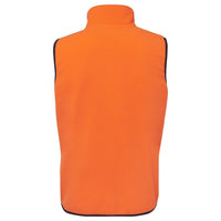 JB's Wear 6HVPV Hi Vis Polar Vest - Back View | color:Orange/Navy|view:back