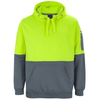 JB's Wear 6HVPH Hi Vis Pull Over Hoodie - Front View | color:Lime/Charcoal|view:front