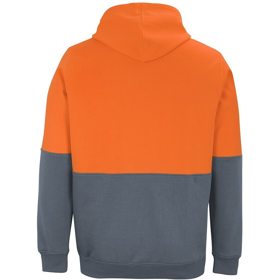 JB's Wear 6HVPH Hi Vis Pull Over Hoodie - Back View | color:Orange/Charcoal|view:back