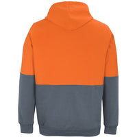 JB's Wear 6HVPH Hi Vis Pull Over Hoodie - Back View | color:Orange/Charcoal|view:back