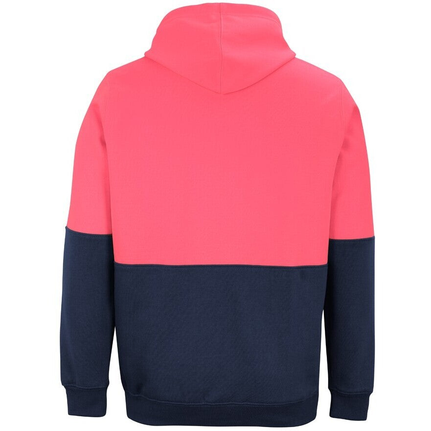 JB's Wear 6HVPH Hi Vis Pull Over Hoodie - Back View | color:Pink/Navy|view:back