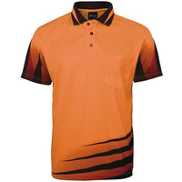 JB's Wear 6HVRS Hi Vis Rippa Sub Polo - Front View | color:Orange/Black|view:front