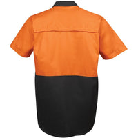 JB's Wear 6HWSS Hi Vis S/S 150G Work Shirt - Back View | color:Orange/Black|view:back
