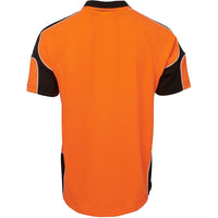 JB's Wear 6AP4S Hi Vis S/S Arm Panel Polo - Back View | color:Orange/Black|view:back