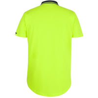 JB's Wear 6HDS Hi Vis S/S Drop Tail Polo - Back View | color:Lime/Navy|view:back