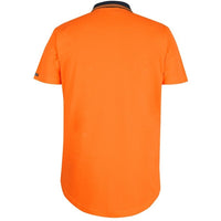 JB's Wear 6HDS Hi Vis S/S Drop Tail Polo - Back View | color:Orange/Navy|view:back