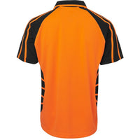 JB's Wear 6HSP Hi Vis S/S Spider Polo - Back View | color:Orange/Black|view:back