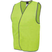 JB's Wear 6HVSV Hi Vis Safety Vest - Side View | color:Lime|view:side