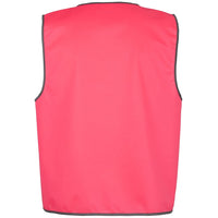 JB's Wear 6HVSV Hi Vis Safety Vest - Back View | color:Pink|view:back