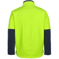 JB's Wear 6HRJ Hi Vis Three Layer Softshell Jacket - Back View | color:Lime/Navy|view:back