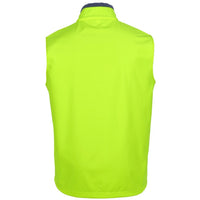 JB's Wear 6HWV Hi Vis Three Layer Softshell Vest - Back View | color:Lime/Navy|view:back