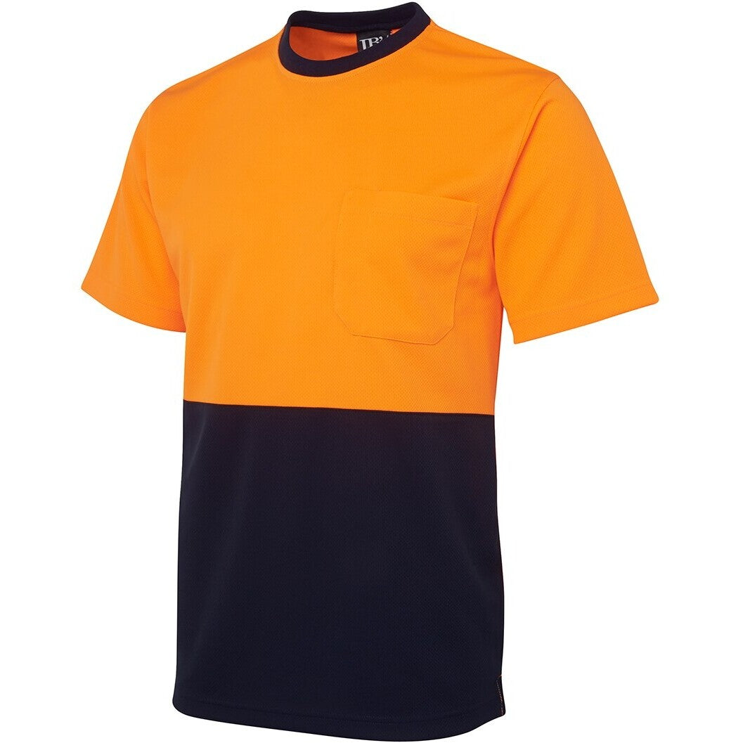 JB's Wear 6HVT Hi Vis Trad T-Shirt - Side View | color:Orange/Navy|view:side