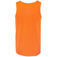 JB's Wear 6HTS Hi Vis Traditional Singlet - Back View | color:Orange/Navy|view:back