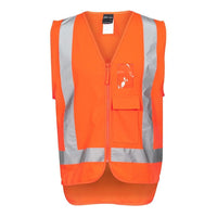 JB's Wear 6DNDT Hi Vis Zip (D+N) TTMC-W Vest - Front View | color:Orange|view:front